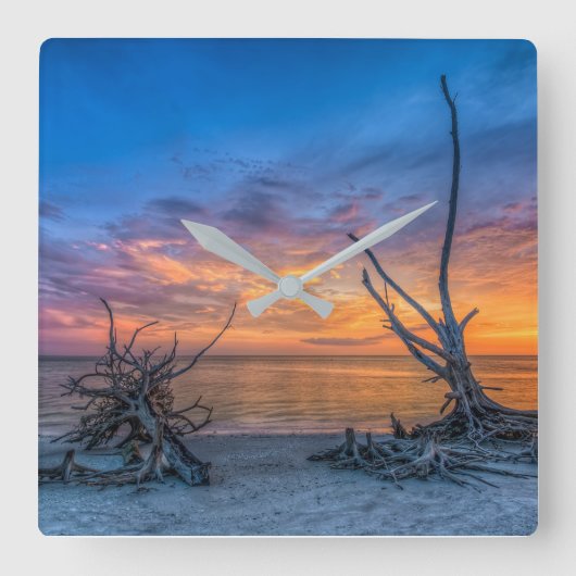 De Lover Trees Vierkante Klok (Voorkant)