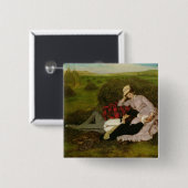 De Lovers, 1870 Vierkante Button 5,1 Cm (Voorkant /achterkant)