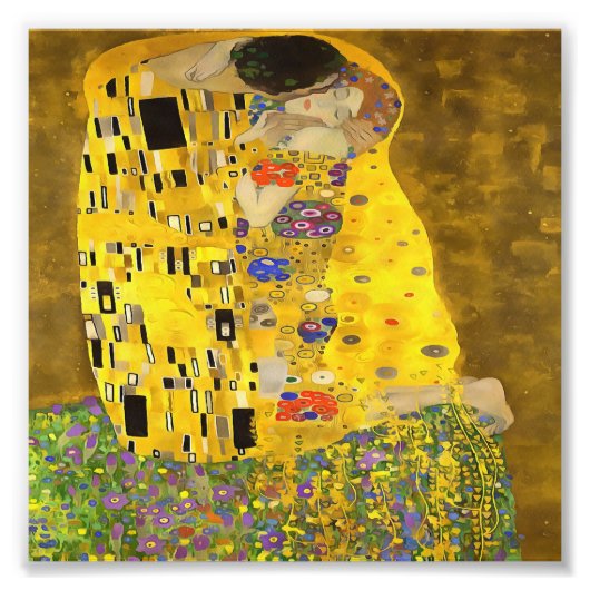 De Lovers Kiss Fine Art Acrylverf Foto Afdruk (Voorkant)