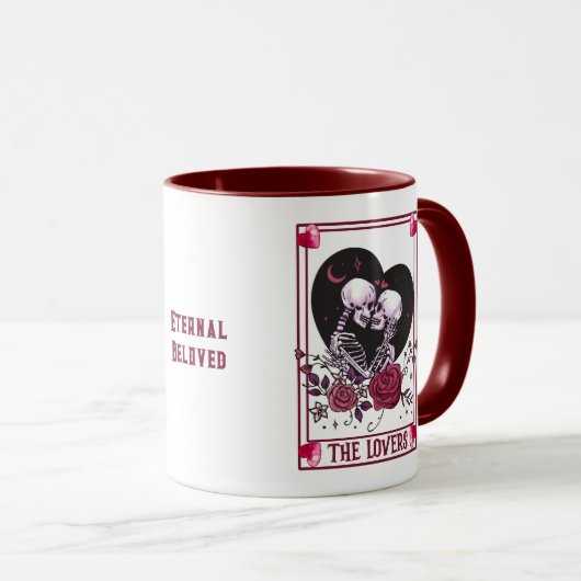 De Lovers Skelet Paar Valentijnsdag Mok (Voorkant rechts)