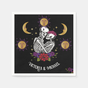 De Lovers Skeleton Couple Gothic Tarot Servet