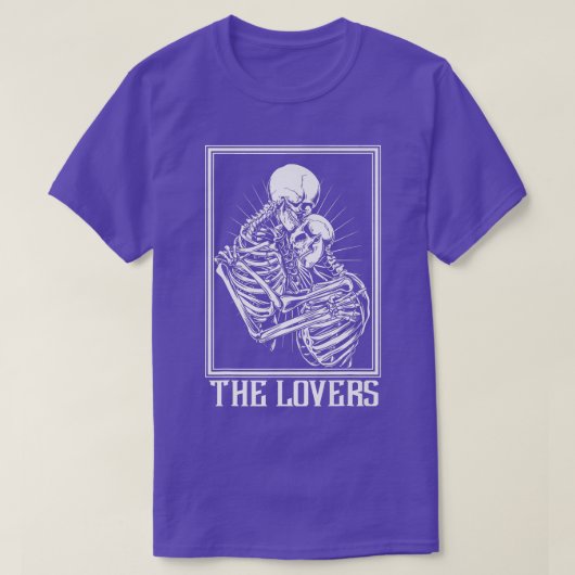 De Lovers Skeleton Tarot Card Gothic Witch Occult T-shirt (Design voorkant)