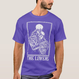 De Lovers Skeleton Tarot Card Gothic Witch Occult T-shirt