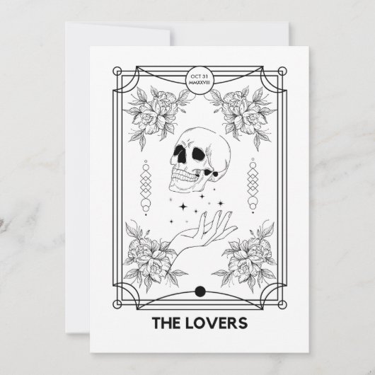 De Lovers Tarot bruiloft uitnodiging (Voorkant)