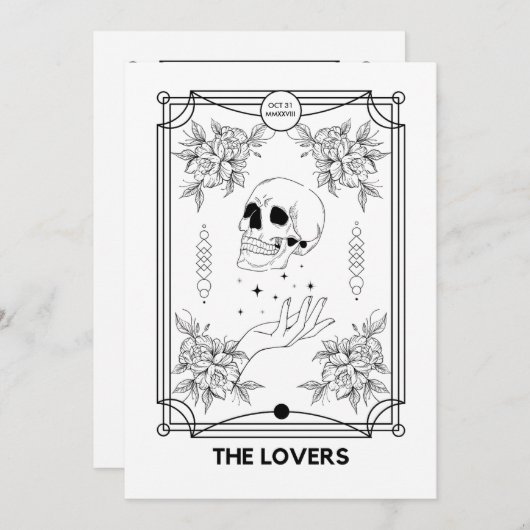 De Lovers Tarot bruiloft uitnodiging (Voorkant / Achterkant)