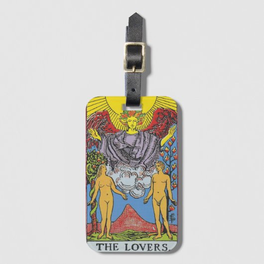 De Lovers Tarot Card Tarots Leading Bagagelabel (Voorkant (verticaal))