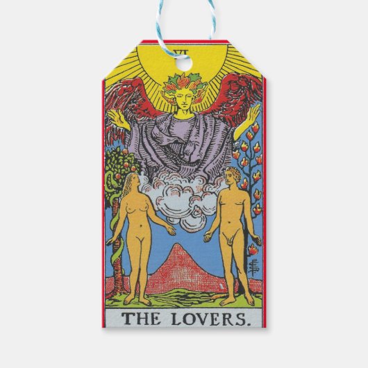 De Lovers Tarot Card Tarots Leading Cadeaulabel (Voorkant)