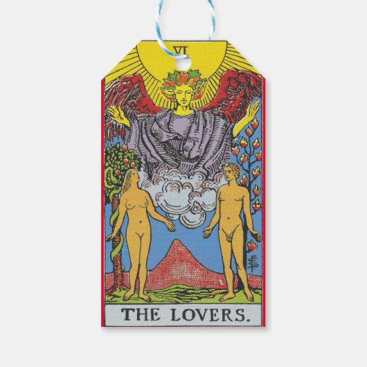 De Lovers Tarot Card Tarots Leading Cadeaulabel (Achterkant)