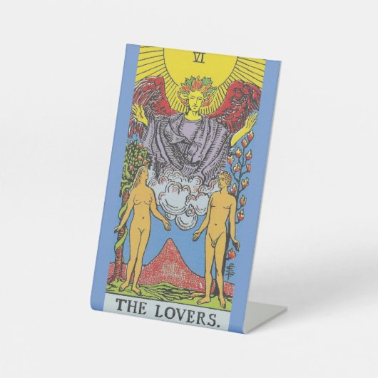 De Lovers Tarot Card Tarots Leading Reclamebord Met Voetstuk (Voorkant)