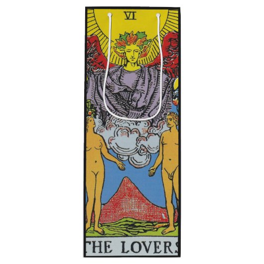 De Lovers Tarot Card Tarots Leading Wijn Cadeautas (Voorkant)