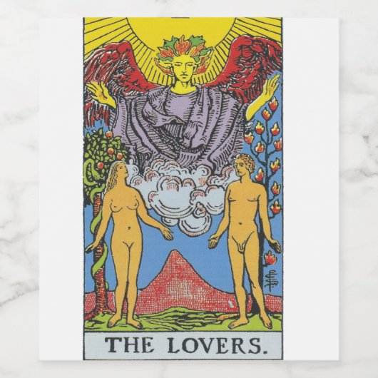 De Lovers Tarot Card Tarots Leading Wijn Etiket (Enkel label)