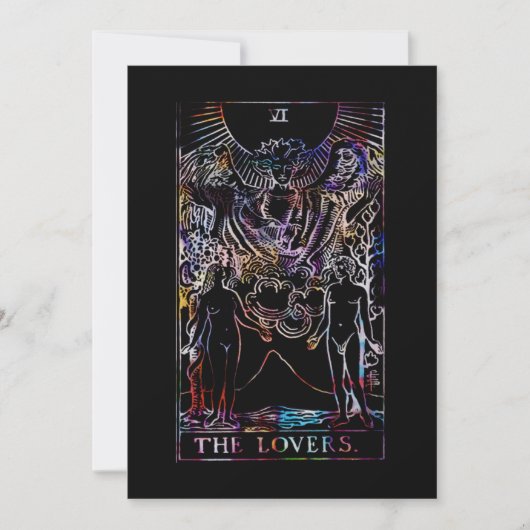 De Lovers Tarot Card Wedding Kaart (Voorkant)