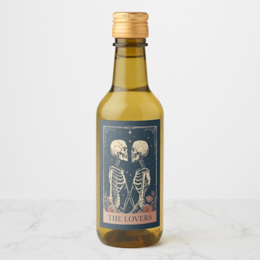 De Lovers Tarot Eten en Drinken Label Set Wijn Etiket (Voorkant)
