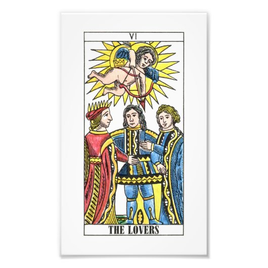 De Lovers Tarot-kaart Foto Afdruk (Voorkant)
