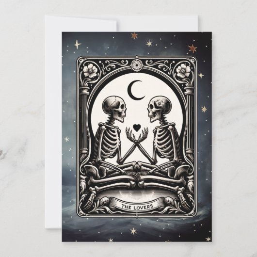 De Lovers Tarot Kaart Hemelse Huwelijksuitnodiging (Voorkant)