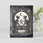 De Lovers Tarot Kaart Hemelse Huwelijksuitnodiging (Staand voorkant)