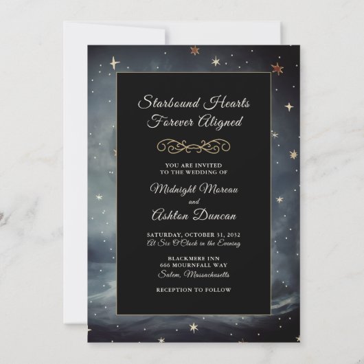 De Lovers Tarot Kaart Hemelse Huwelijksuitnodiging (Achterkant)