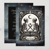 De Lovers Tarot Kaart Hemelse Huwelijksuitnodiging (Voorkant / Achterkant)