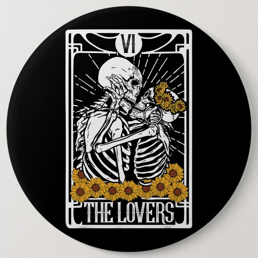 De Lovers Tarot-kaart leest heks esthetisch huis Ronde Button 6,0 Cm (Voorkant)