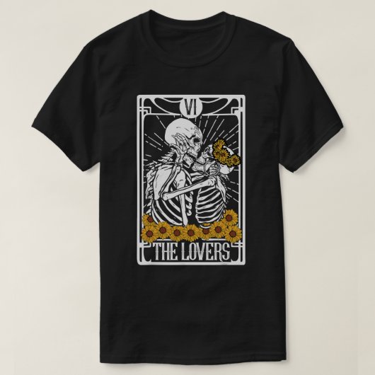 De Lovers Tarot-kaart leest heks esthetisch huis T-shirt (Design voorkant)