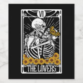 De Lovers Tarot-kaart leest heks esthetisch huis Wijn Etiket (Enkel label)