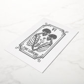 De Lovers Tarot-kaart occulte Gothic Halloween Got Folie Uitnodiging (Gedraaid)