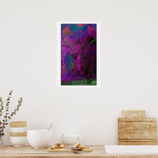 De Lovers Tarot Kaart Psychedelic Poster (Keuken)