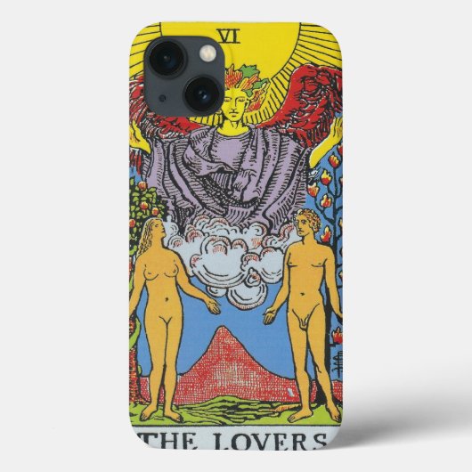 De Lovers Tarot Kaart Tarots die iPhone Case lezen (Achterkant)