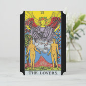 De Lovers Tarot Kaart Tarots die Uitnodiging het l (Staand voorkant)