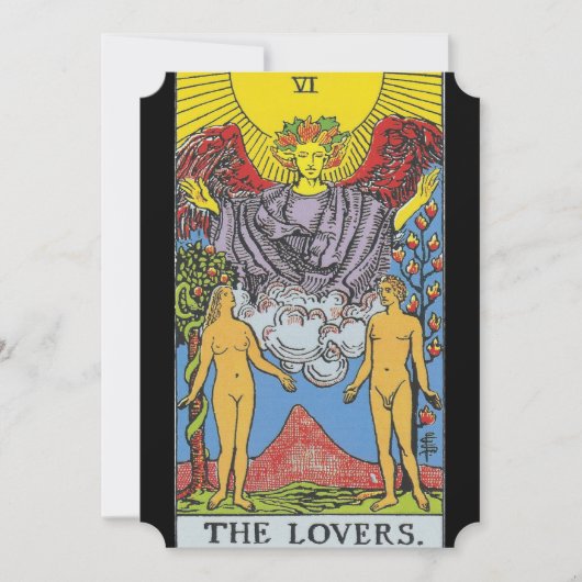 De Lovers Tarot Kaart Tarots die Uitnodiging het l (Voorkant)