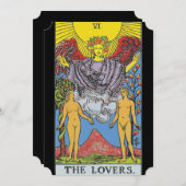 De Lovers Tarot Kaart Tarots die Uitnodiging het l (Voorkant / Achterkant)