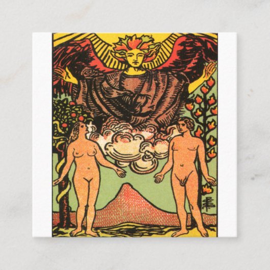 De Lovers Tarot-kaart Vierkante Visitekaartje (Voorkant)