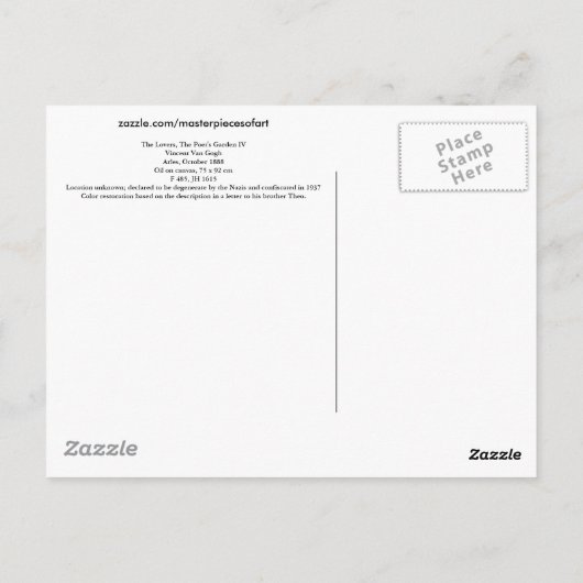 De Lovers Van Gogh Fine Art Briefkaart (Achterkant)