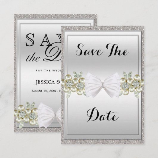 De lovertjes & de BloemenPareltjes schitteren Boog Save The Date (Voorkant / Achterkant)