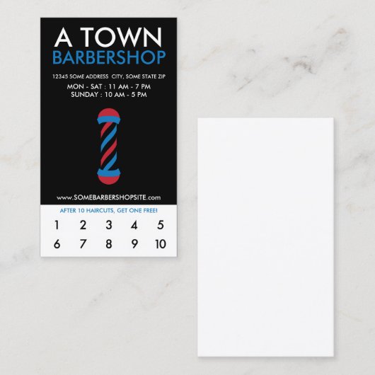 de loyaliteit van het barberwinkelcentrum klantenkaartje (Voorkant / Achterkant)