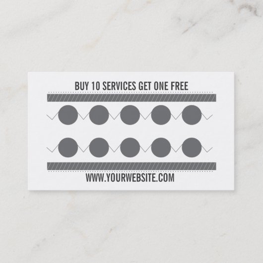 De loyaliteitsvisitekaartje van de autowasserette klantenkaartje (Achterkant)