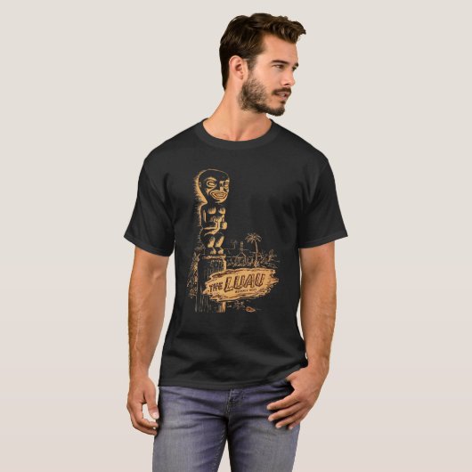 De Luau Beverly Hills California  Tiki Bar T-shirt (Voorkant volledig)
