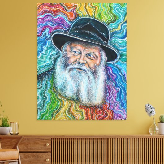 De Lubavitcher Rebbe Regenboog Canvas Afdruk (Insitu (Woonkamer))