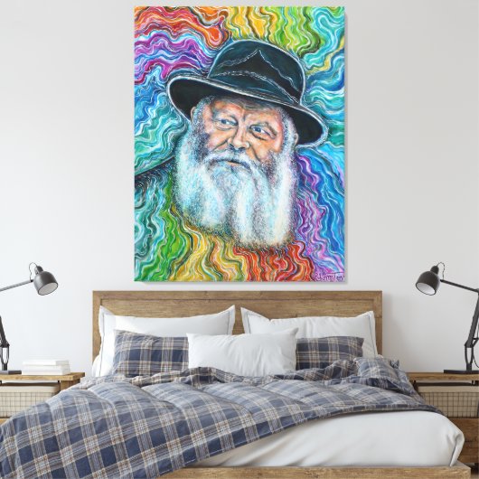 De Lubavitcher Rebbe Regenboog Canvas Afdruk (Insitu (Slaapkamer))