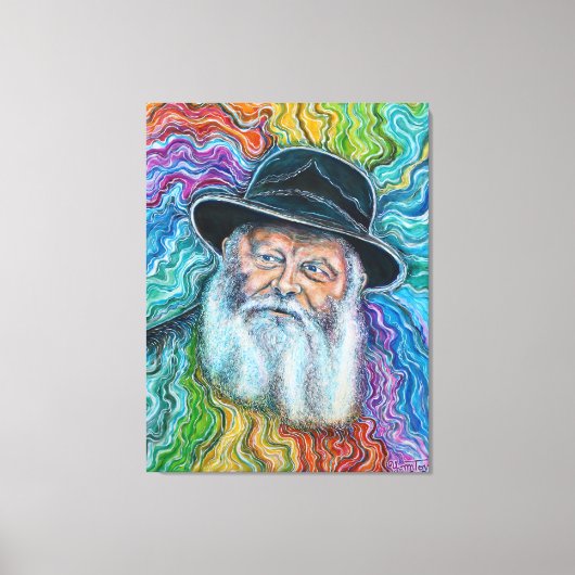 De Lubavitcher Rebbe Regenboog Canvas Afdruk (Voorkant)