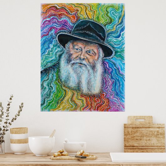 De Lubavitcher Rebbe Regenboog Poster (Keuken)