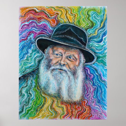 De Lubavitcher Rebbe Regenboog Poster (Voorkant)
