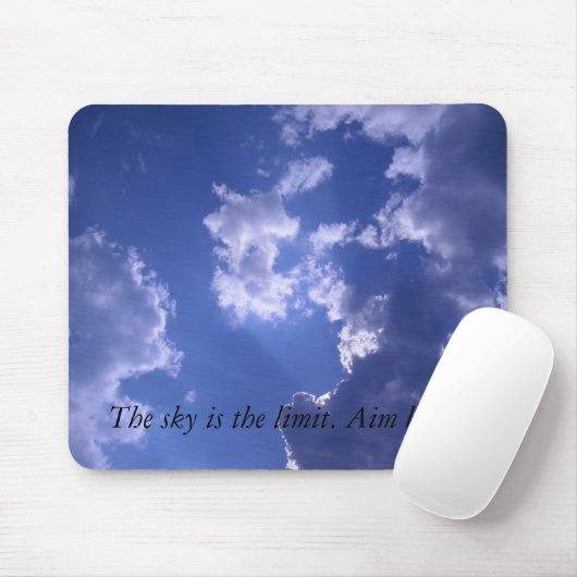 De lucht is de grens. Aim high. Muismat (Met muis)