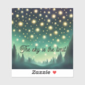 De lucht is de limiet - Groene tinten Sterrennacht Sticker (Vel)