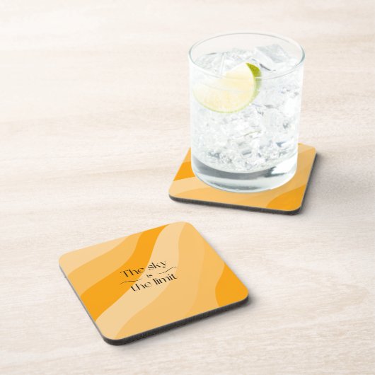 De lucht is de limiet oranje abstracte gradiënt bier onderzetter (Rechterzijde)