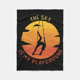 De lucht is mijn speelplaats Aerial Yoga Aerialist Fleece Deken