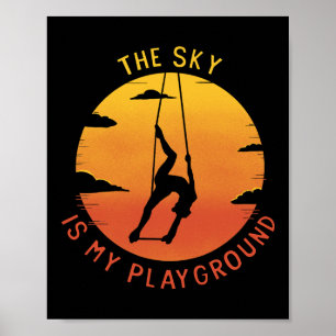 De lucht is mijn speelplaats Aerial Yoga Aerialist Poster