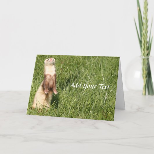 De lucht is omhoog fretten feestdagen kaart (Voorkant)