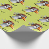 De lucht roept! Grappige gans piloot Cadeaupapier (Hoek)