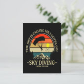 De lucht roept me Ik moet gaan skydiven Briefkaart (Staand voorkant)